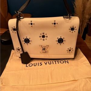 Louis Vuitton White Studded Shoulder Bag